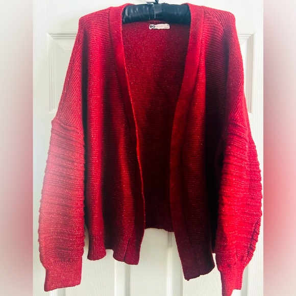 SO Sweaters - Sonoma Good for Life women’s Small burgundy oversized Lantern sleeve cardigan